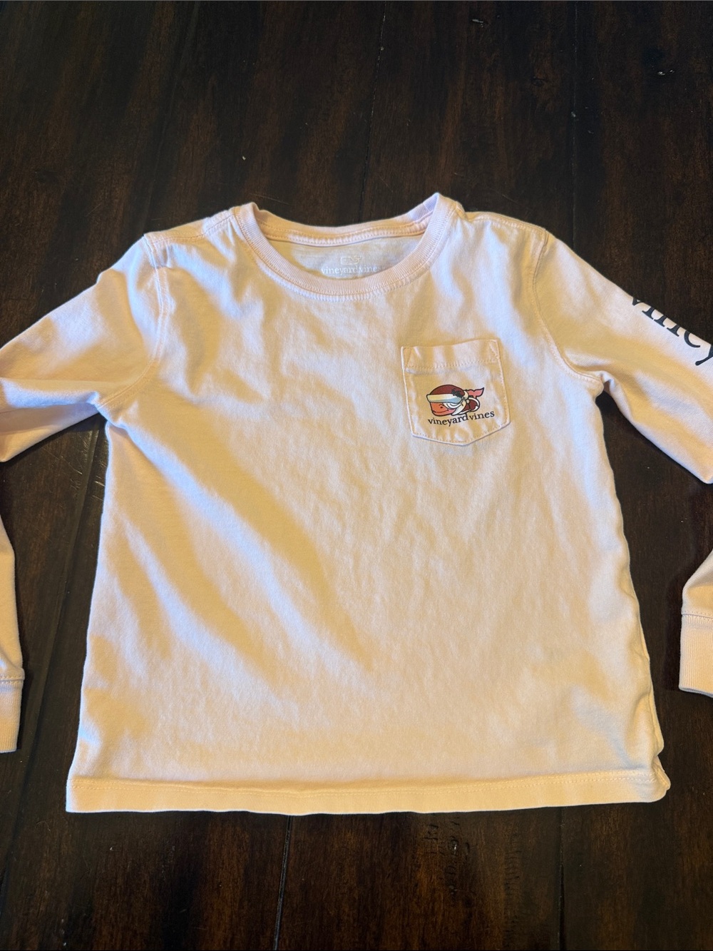 Vineyard Vines Kids Long Sleeve Pocket Tee - Light Pink